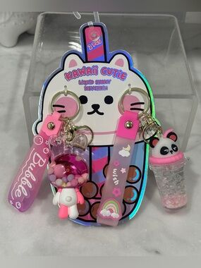 Danbar Global Kawaii Cutie Liquid Shaky Keychain  / Bag Charm Set  YES you get 2
